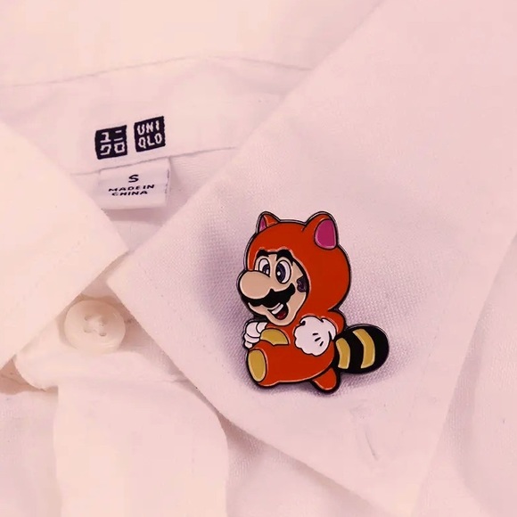 1 LEFT‼️ Super Mario Racoon Enamel Pin Italian Orange Panda Animal 90s Brooch - Picture 2 of 8
